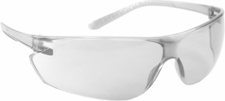 Rimless Safety Glasses with Clear Temple, Clear Lens and Anti-Scratch / Anti-Fog Coating, Clear, OS
