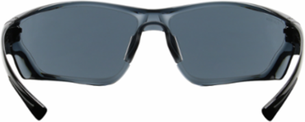 Rimless Safety Glasses with Gloss Black Temple, Gray Lens and Anti-Scratch / Anti-Fog Coating, Black, OS