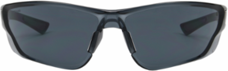 Rimless Safety Glasses with Gloss Black Temple, Gray Lens and Anti-Scratch / Anti-Fog Coating, Black, OS