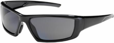 Full Frame Safety Glasses with Black Frame, Gray Lens and Anti-Scratch / Anti-Fog Coating, Black, OS