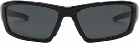 Full Frame Safety Glasses with Black Frame, Polarized Gray Lens and Anti-Scratch / Anti-Fog Coating, Black, OS