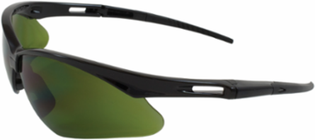 Semi-Rimless Safety Glasses with Black Frame, IR Filter Shade 3.0 Lens and Anti-Scratch Coating, Black, OS