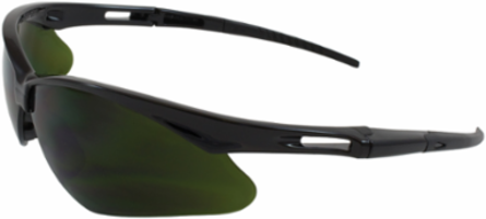 Semi-Rimless Safety Glasses with Black Frame, IR Filter Shade 5.0 Lens and Anti-Scratch Coating, Black, OS