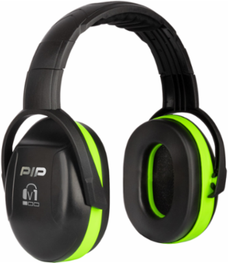 V1 Passive Ear Muff with Adjustable Headband - NRR 23, Neon Green, OS