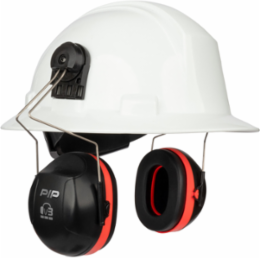 V3 Full Brim Mounted Passive Ear Muff - NRR 27, Neon Red, OS