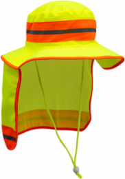 Ranger Hat With Neck Shade, Hi-Vis Yellow, OS