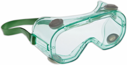 Indirect Vent Goggle with Clear Green Body, Clear Lens and 4A Coating - Neoprene Strap
