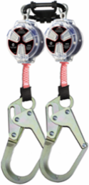 Double Leg Web Self-Retracting Lifeline CSA Class SRL, with Dual SRL Connector and Medium Snap Hook - 6' (1.8m)