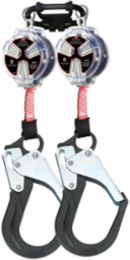 Double Leg Web Self-Retracting Lifeline CSA Class SRL, with Dual SRL Connector and Aluminium Large Snap Hook - 6' (1.8m)