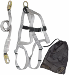 Fall Protection Kit with 3pt Harness & 6ft Lanyard