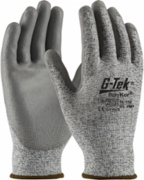 Seamless Knit PolyKor® Blended Glove with Polyurethane Coated Flat Grip on Palm & Fingers