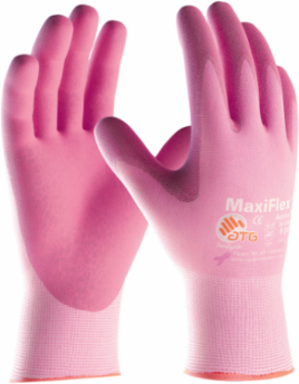 GLOVE NYLON/ELAST LT WT NITRILE 15G PINK