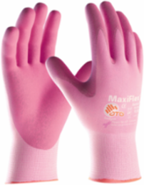 GLOVE NYLON/ELAST LT WT NITRILE 15G PINK