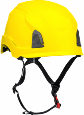 Industrial Climbing Helmet, Type II, Non-MIPS, ABS Shell, EPS Liner, HDPE Suspension, Wheel Ratchet Adjustment, with 4-Point Chin Strap