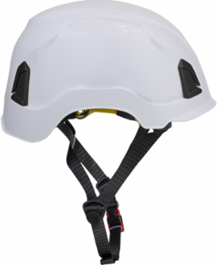 Industrial Climbing Helmet with Mips® Brain Protection System for Industrial Safety Helmets, ABS Shell, EPS Foam Impact Liner, HDPE Suspension, Wheel Ratchet Adjustment and 4-Point Chin Strap