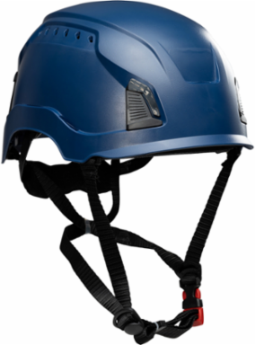 Vented, Industrial Climbing Helmet, Type II, Non-MIPS, ABS Shell, EPS Liner, HDPE Suspension, Wheel Ratchet Adjustment, with 4-Point Chin Strap