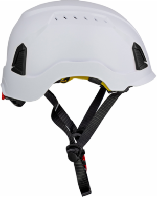 Vented, Industrial Climbing Helmet with Mips® Brain Protection System for Industrial Safety Helmets, ABS Shell, EPS Foam Impact Liner, HDPE Suspension, Wheel Ratchet Adjustment and 4-Point Chin Strap