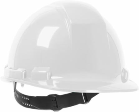Cap Style Hard Hat with HDPE Shell, 4-Point Textile Suspension and Pin-Lock Adjustment
