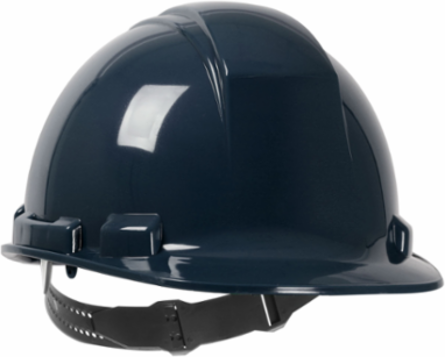 Cap Style Hard Hat with HDPE Shell, 4-Point Textile Suspension and Pin-Lock Adjustment
