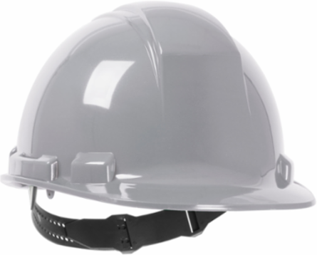 Cap Style Hard Hat with HDPE Shell, 4-Point Textile Suspension and Pin-Lock Adjustment