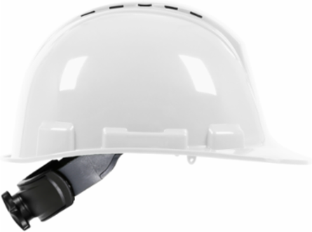 Vented, Cap Style Hard Hat with HDPE Shell, 4-Point Textile Suspension and Wheel Ratchet Adjustment