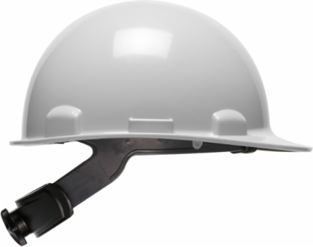 Cap Style Smooth Dome Hard Hat with HDPE Shell, 4-Point Textile Suspension and Wheel-Ratchet Adjustment