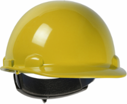 Cap Style Smooth Dome Hard Hat with HDPE Shell, 4-Point Textile Suspension and Wheel-Ratchet Adjustment