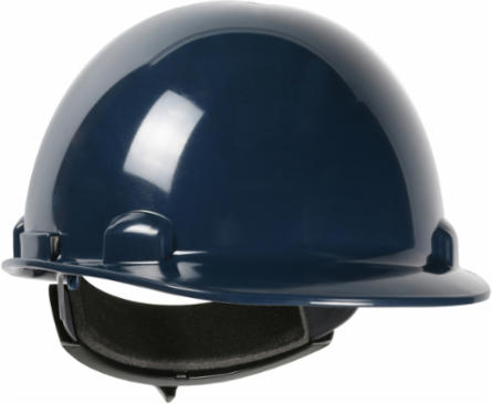 Cap Style Smooth Dome Hard Hat with HDPE Shell, 4-Point Textile Suspension and Wheel-Ratchet Adjustment