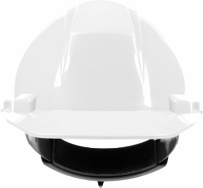 Type II, Cap Style Hard Hat with HDPE Shell, 4-Point Textile Suspension and Wheel Ratchet Adjustment - White