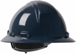 Full Brim Hard Hat with HDPE Shell, 4-Point Textile Suspension and Wheel Ratchet Adjustment - Navy