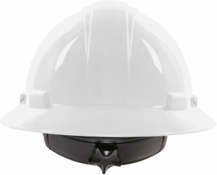 Vented, Full Brim Hard Hat with HDPE Shell, 4-Point Textile Suspension and Wheel Ratchet Adjustment
