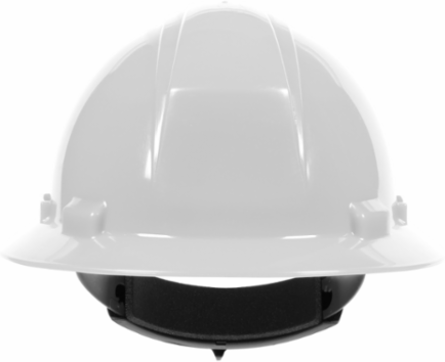 Type II Full Brim Hard Hat with HDPE Shell, 4-Point Textile Suspension and Wheel Ratchet Adjustment