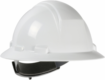 Type II Full Brim Hard Hat with HDPE Shell, 4-Point Textile Suspension and Wheel Ratchet Adjustment