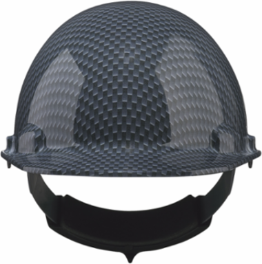Cap Style Hard Hat, Carbon Fiber Look Wrap with Lightweight Polycarbonate/ABS Shell, 4-Point Nylon Suspension and "Sure-Lock" Ratchet Adjustment - Type 1 Class E