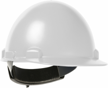 Type II, Cap Style Smooth Dome Hard Hat with ABS/Polycarbonate Shell, 4-Point Textile Suspension and Wheel Ratchet Adjustment