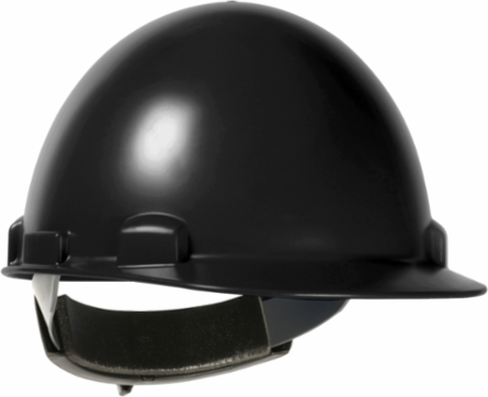 Type II, Cap Style Smooth Dome Hard Hat with ABS/Polycarbonate Shell, 4-Point Textile Suspension and Wheel Ratchet Adjustment