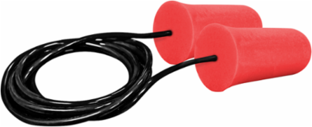 Tapered Disposable Soft Polyurethane Foam Corded Ear Plugs - NRR 32 / SNR 38