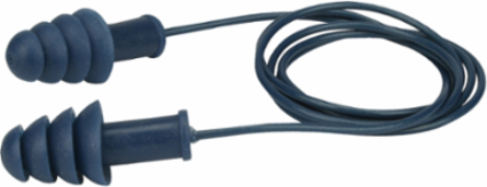 Metal Detectable Reusable TPR Corded Ear Plugs - NRR 27
