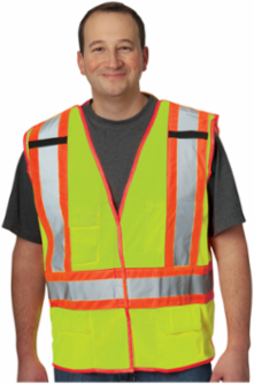 ANSI Type R Class 2 and CAN/CSA Z96 Class 2 Two-Tone X-Back Breakaway Mesh Vest