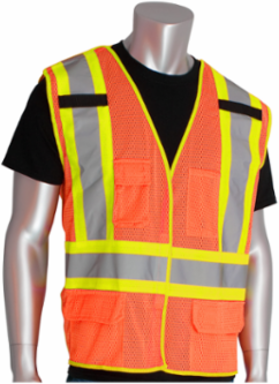 ANSI Type R Class 2 and CAN/CSA Z96 Class 2 Two-Tone X-Back Breakaway Mesh Vest