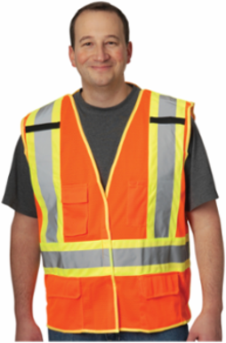 ANSI Type R Class 2 and CAN/CSA Z96 Class 2 Two-Tone X-Back Breakaway Mesh Vest