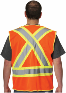 ANSI Type R Class 2 and CAN/CSA Z96 Class 2 Two-Tone X-Back Breakaway Mesh Vest