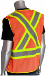 ANSI Type R Class 2 and CAN/CSA Z96 Class 2 Two-Tone X-Back Breakaway Mesh Vest