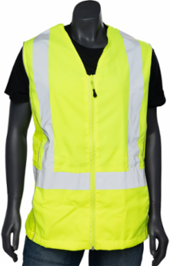 Women's Contoured Vest with Solid Front, Mesh Back and Adjustable Waist, CSA Z96 Class 2, ANSI Type R Class 2