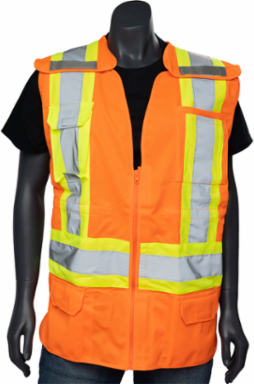 Women's Contoured Two-Tone Surveyor's Vest with Solid Front and Mesh Back, CSA Z96 Class 2, ANSI Type R Class 2
