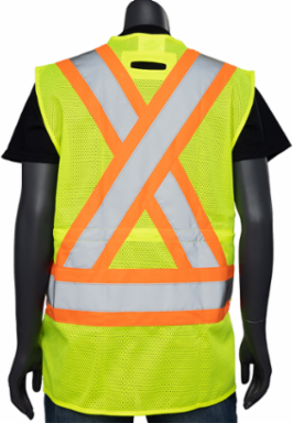 Women's Contoured Two-Tone Surveyor's Vest with Solid Front and Mesh Back, CSA Z96 Class 2, ANSI Type R Class 2