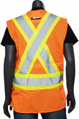 Women's Contoured Two-Tone Surveyor's Vest with Solid Front and Mesh Back, CSA Z96 Class 2, ANSI Type R Class 2