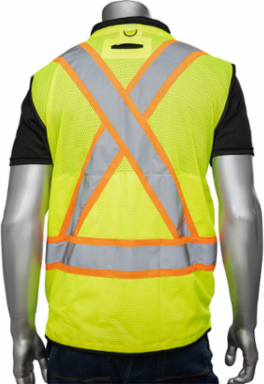Two-Tone Tethering Vest with Ripstop Black Bottom Front and "D" Ring Access, CSA Z96 Class 2, ANSI Type R Class 2