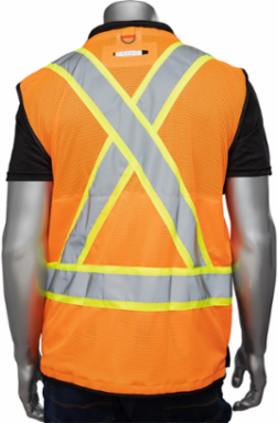 Two-Tone Tethering Vest with Ripstop Black Bottom Front and "D" Ring Access, CSA Z96 Class 2, ANSI Type R Class 2