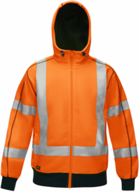 ANSI Type R Class 3 CSA Z96 X-Back Full Zip Hooded Sweatshirt with Sherpa Lining